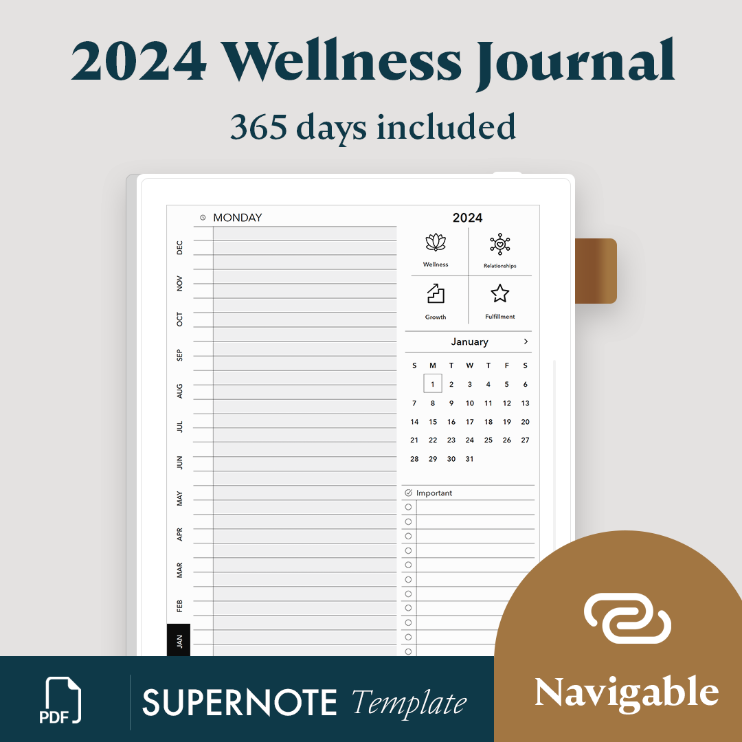2024 Wellness Daily Journal – Supernote Templates