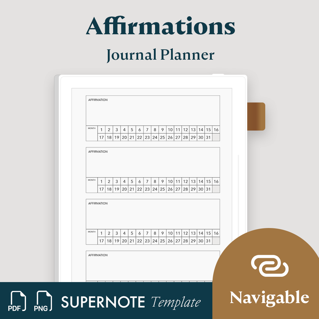 Affirmation Tracker Planner