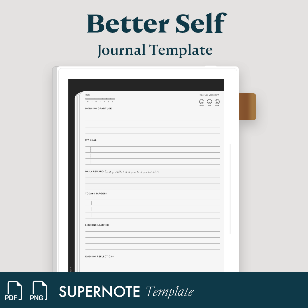 reMarkable tablet - Gratitude Daily Journal Template – Supernote Templates