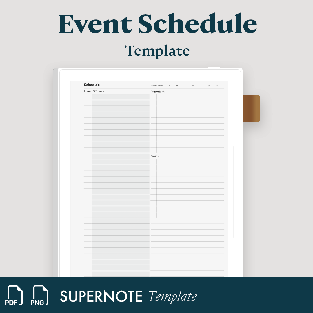 Supernote Event Scheduler Template Supernote Templates