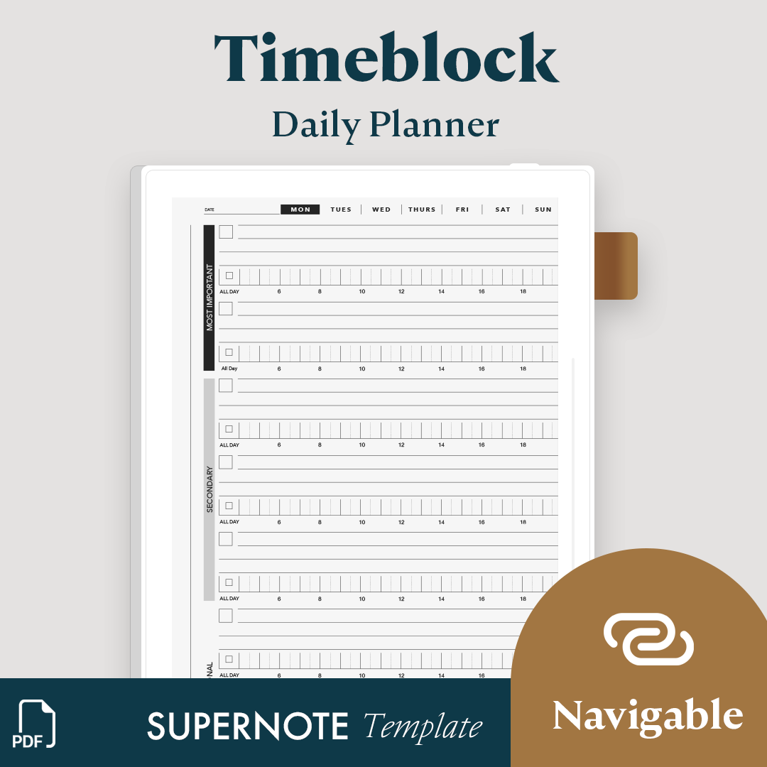 Timebox / Timeblock Weekly Planner