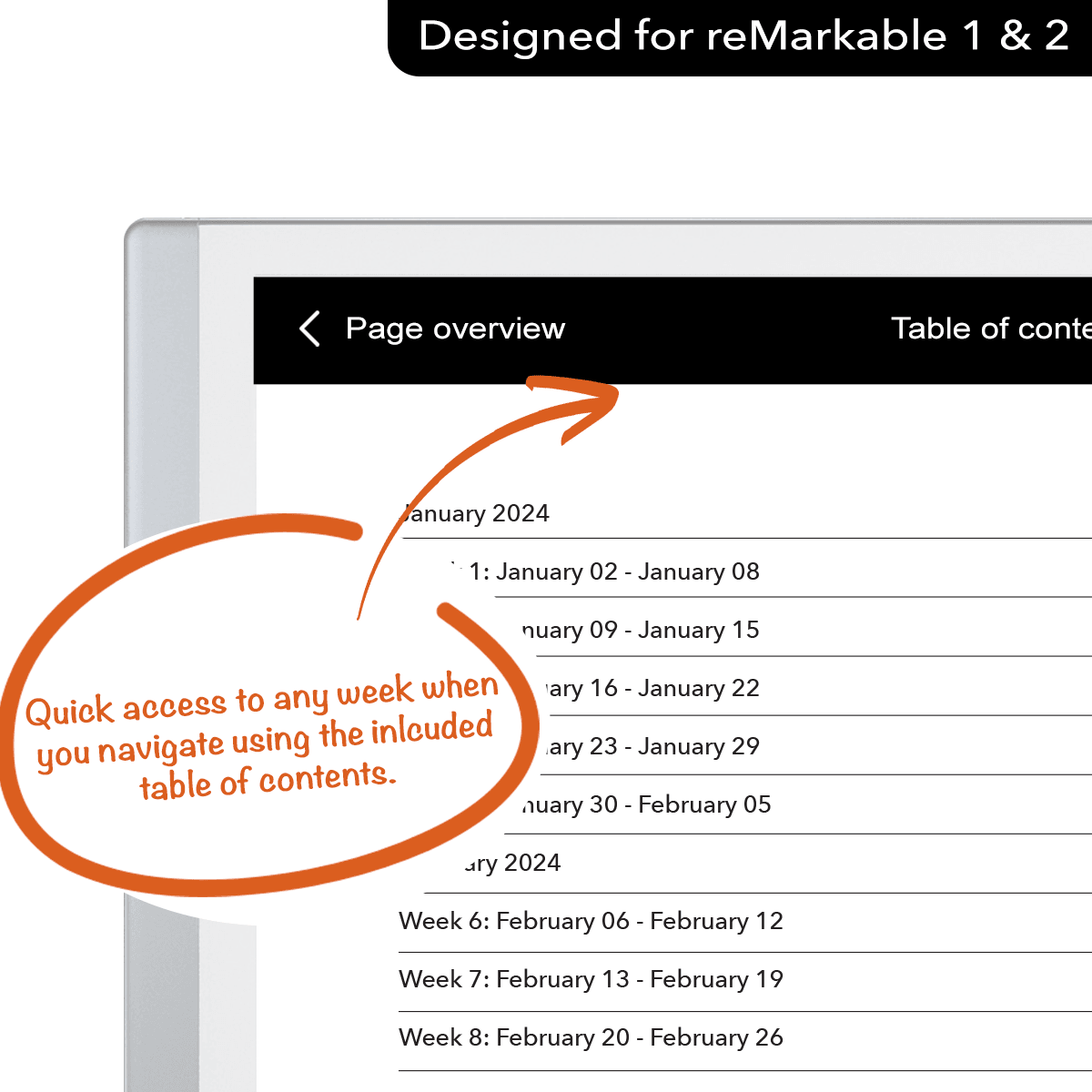 2024 Daily Calendar - Einkpads - reMarkable Templates