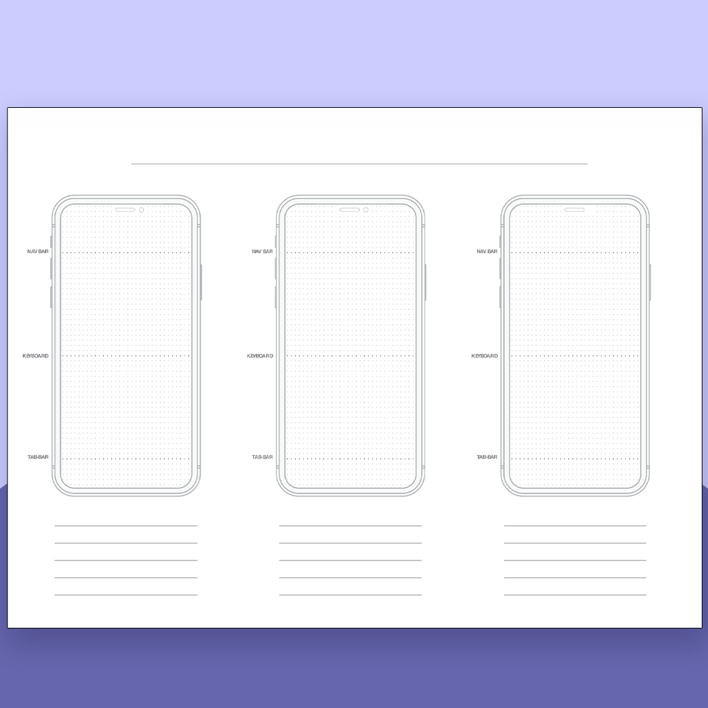 3 Screen iPhone Wireframe
