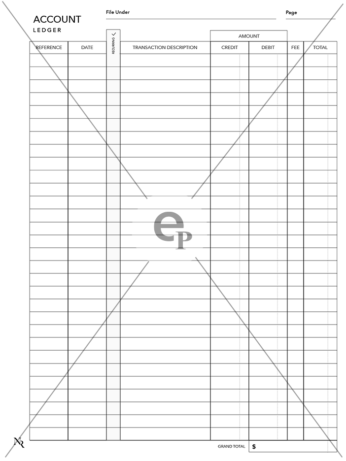 Account Ledger Template - Einkpads - reMarkable Templates