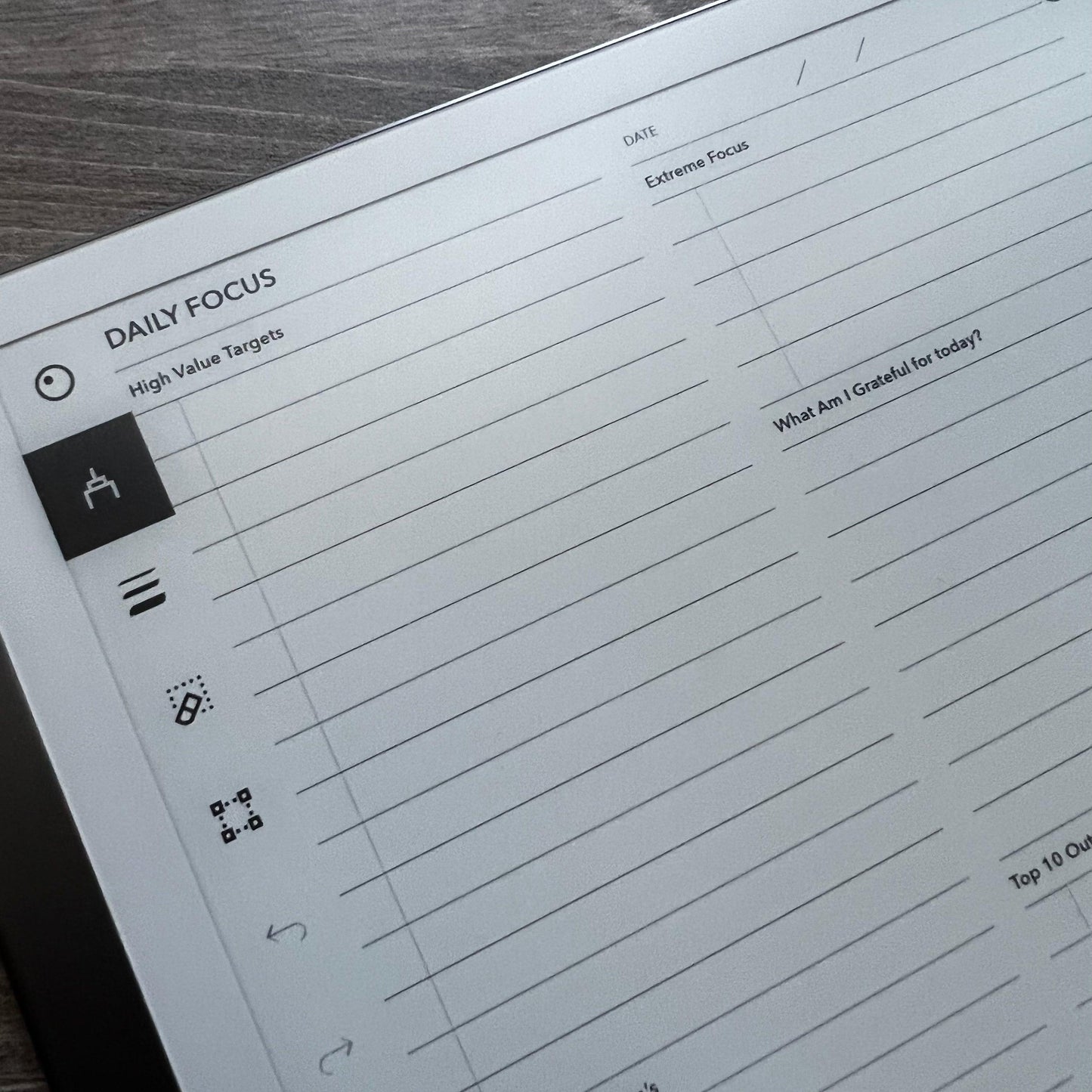 Daily Focus Journal - Einkpads - reMarkable Templates