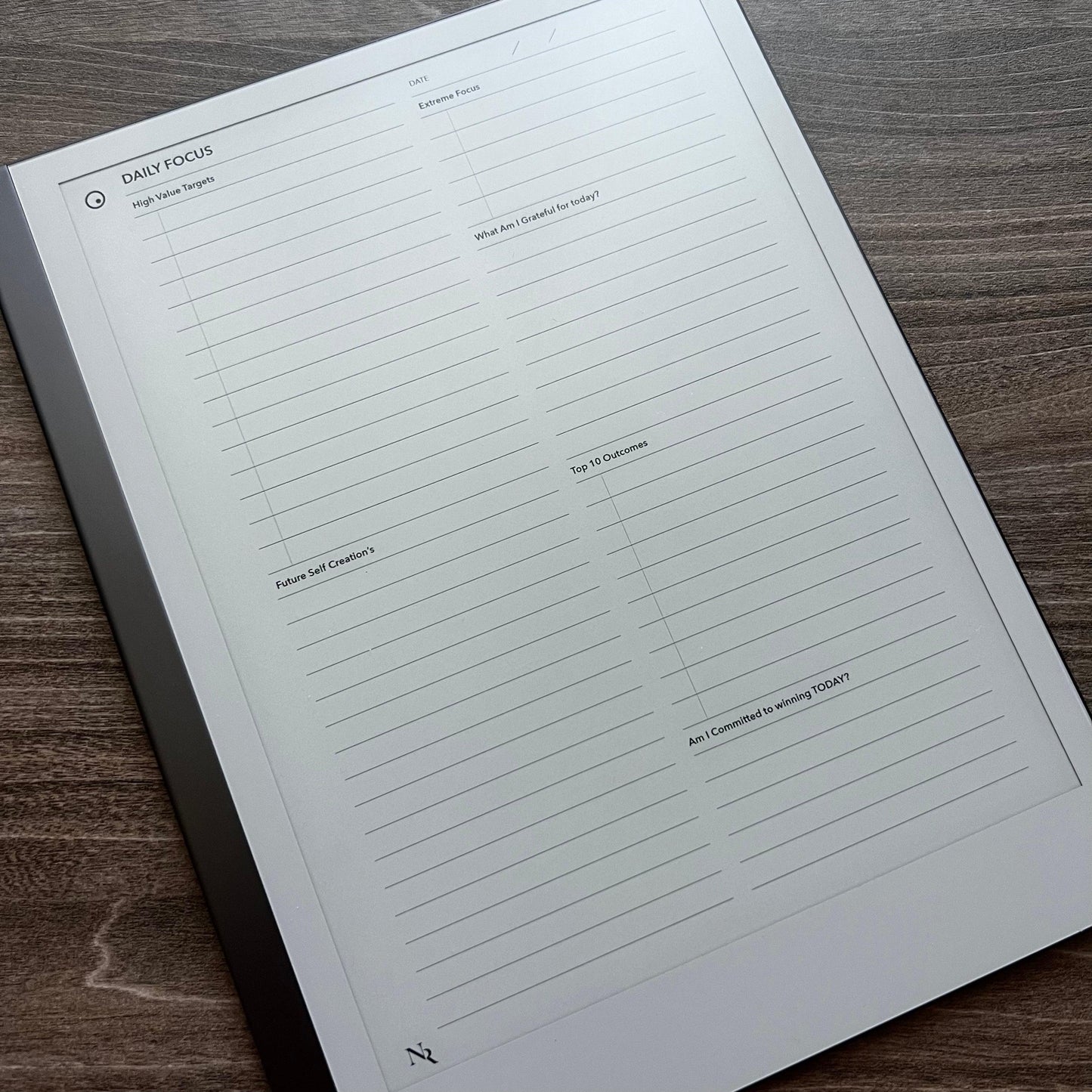Daily Focus Journal - Einkpads - reMarkable Templates