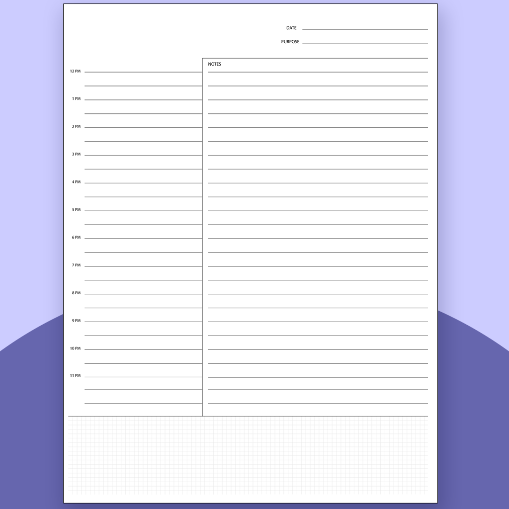 Daily planner AM / PM