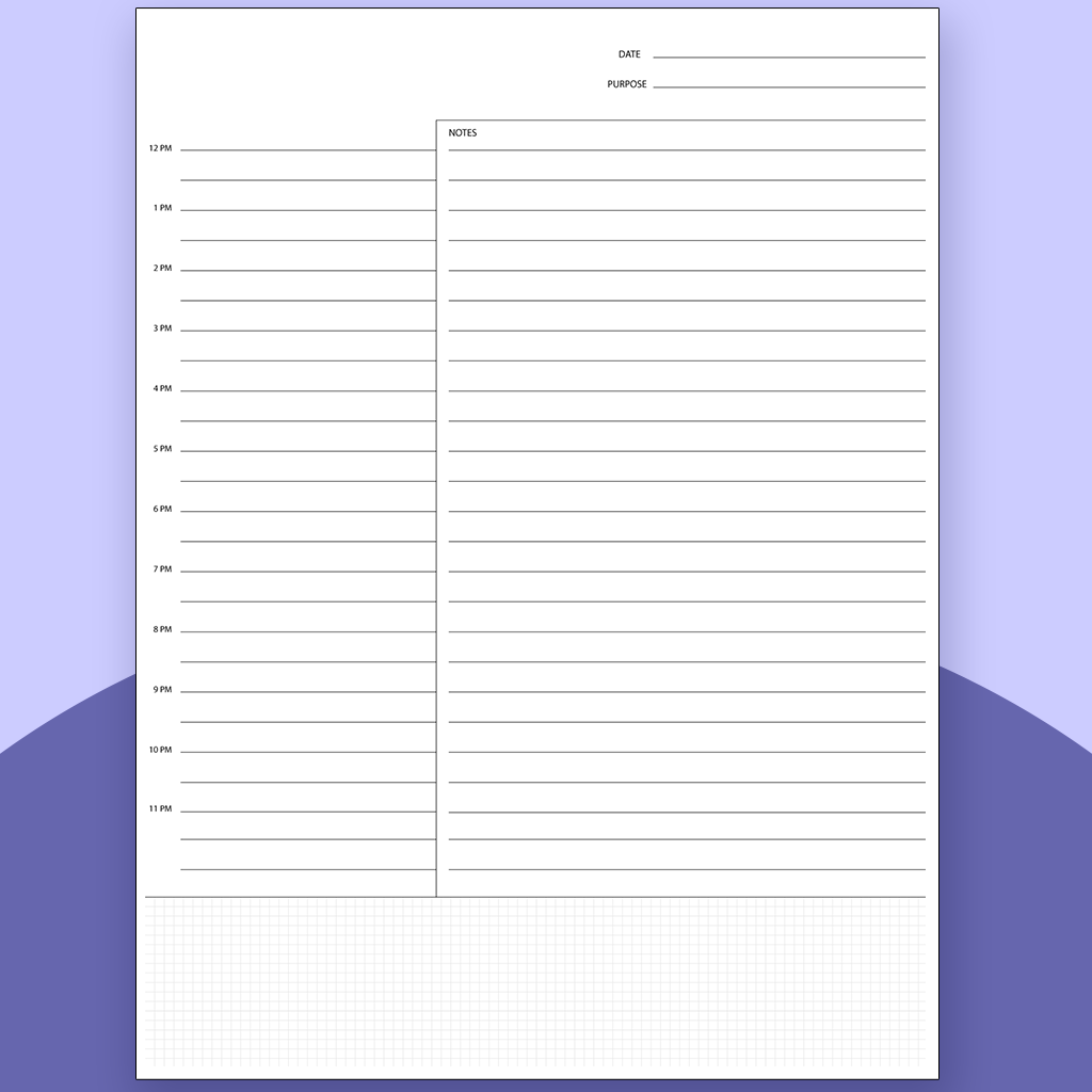 Daily planner AM / PM