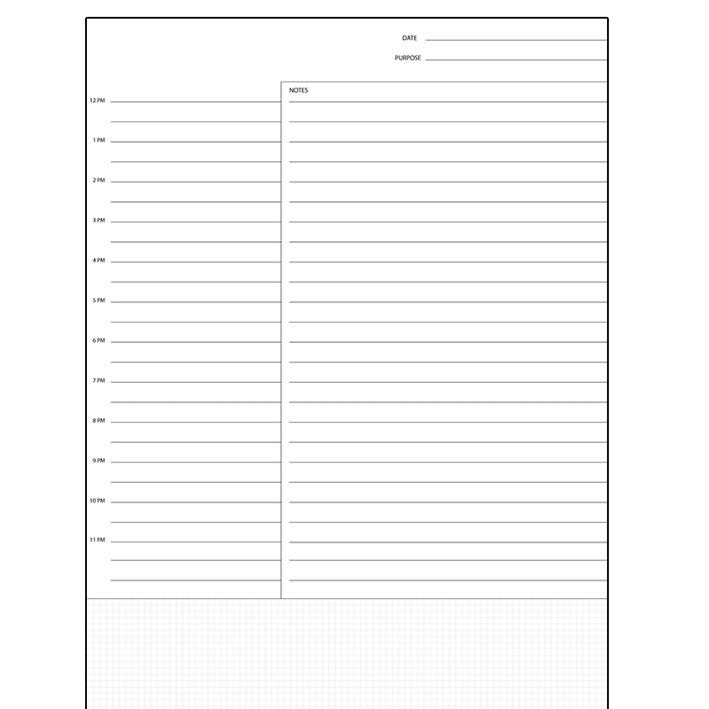 Daily planner (evening) - Einkpads - reMarkable Templates