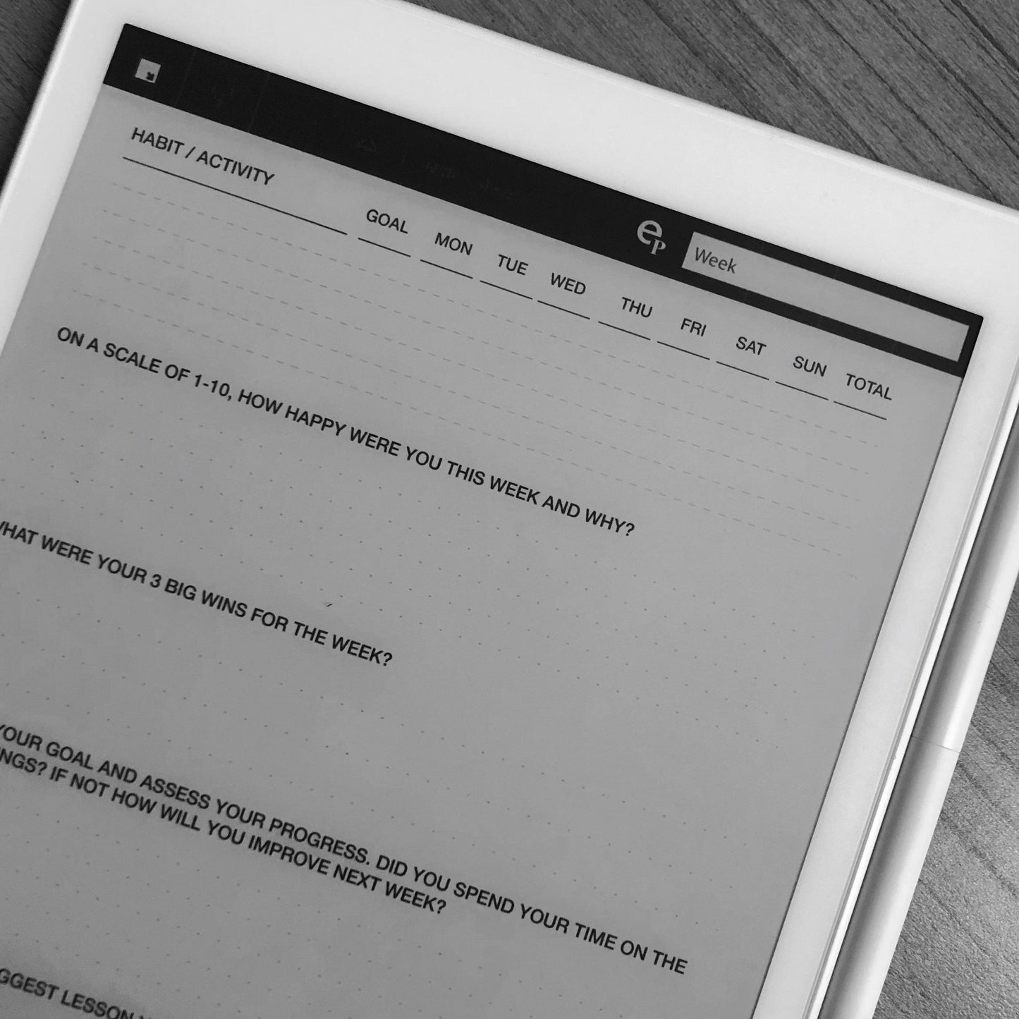 Daily Reflection Journal Template - Einkpads - reMarkable Templates
