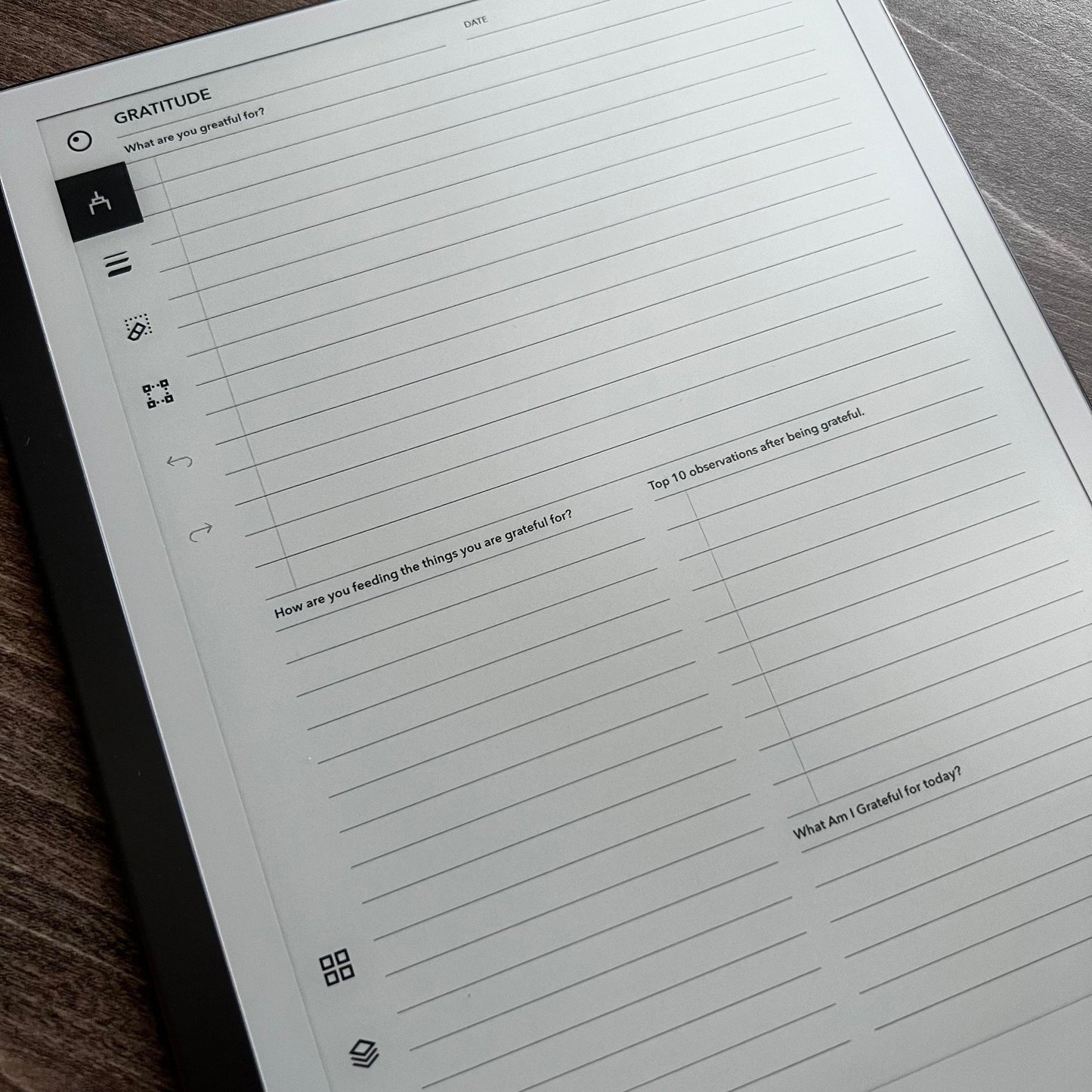 Gratitude Daily Journal - Einkpads - reMarkable Templates