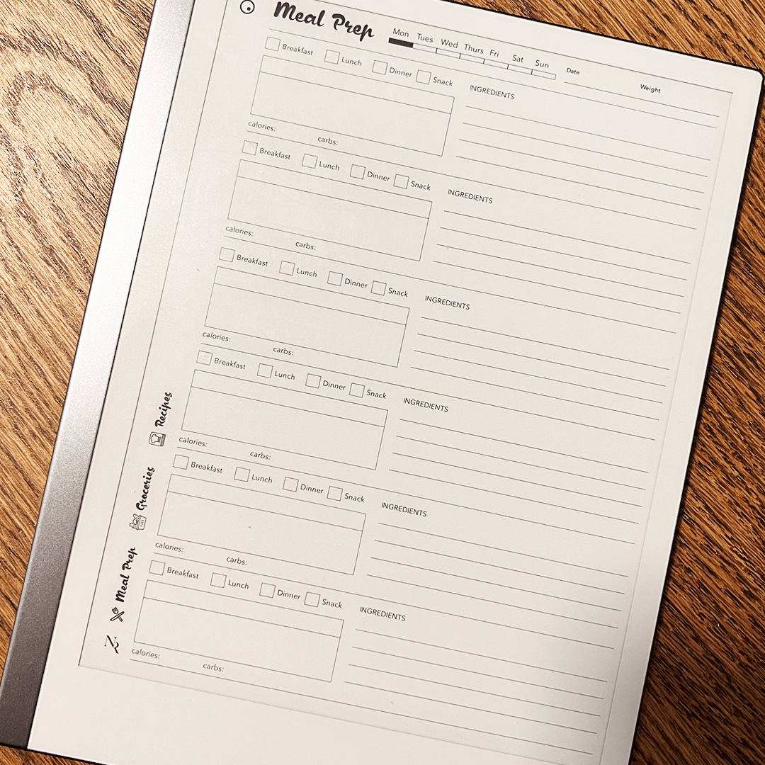 Meal Prep Bundle - Einkpads - reMarkable Templates