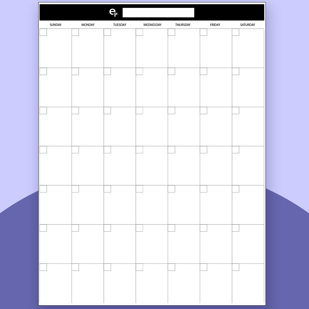 Monthly Calendar Template