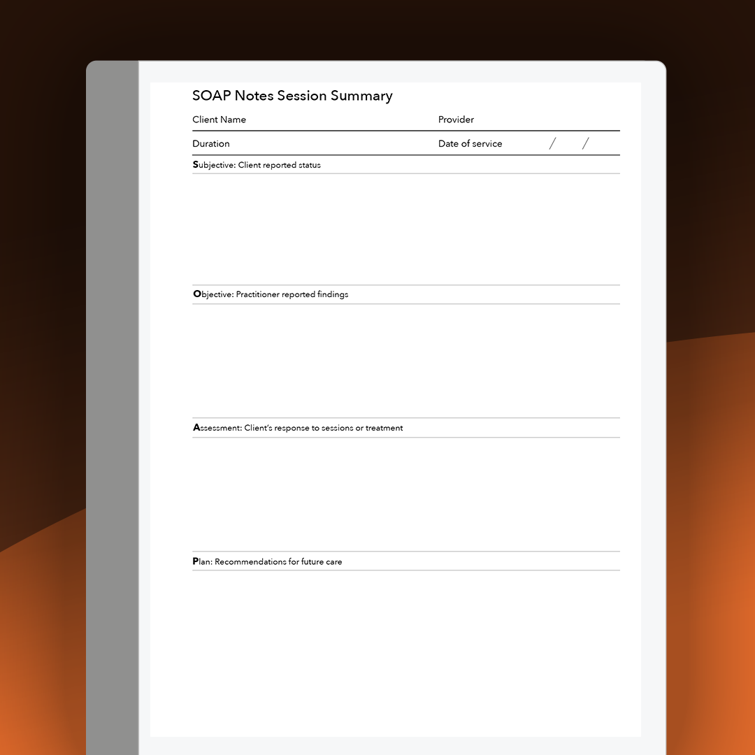 SOAP Notes Session Template - Einkpads - reMarkable Templates