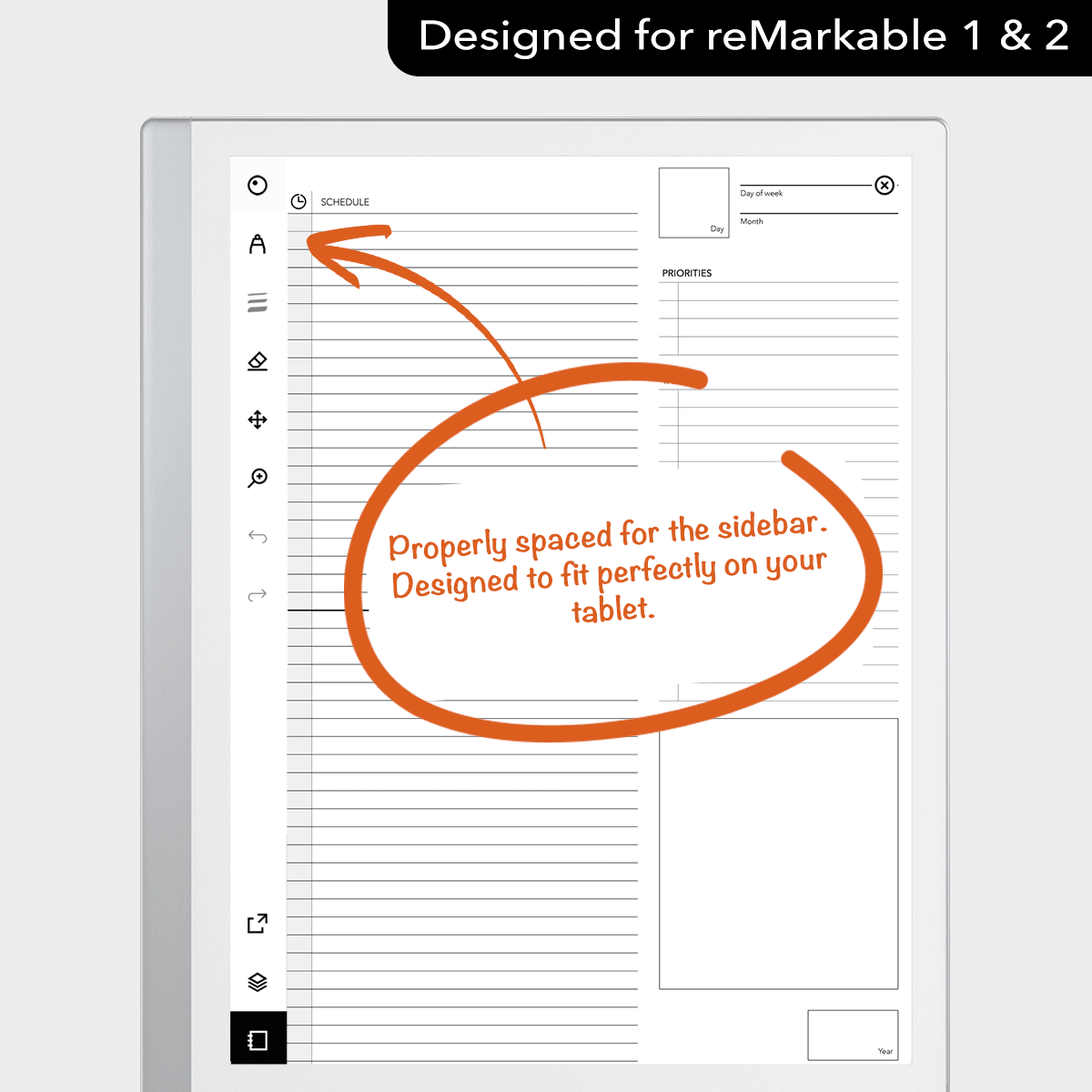 Universal Daily Calendar - Einkpads - reMarkable Templates
