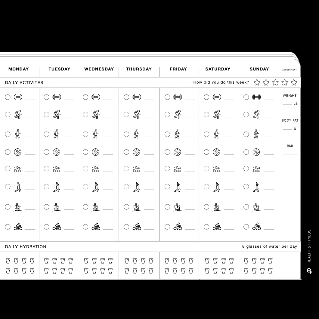 Weekly Fitness Log - Einkpads - reMarkable Templates