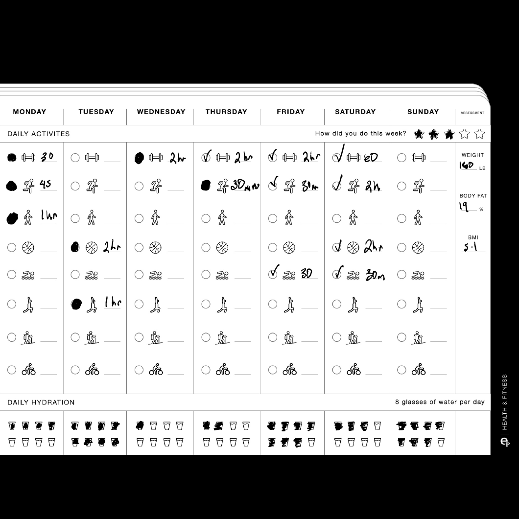 Weekly Fitness Log - Einkpads - reMarkable Templates