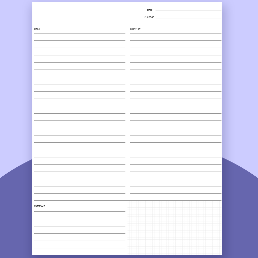 Weekly & Monthly Goals
