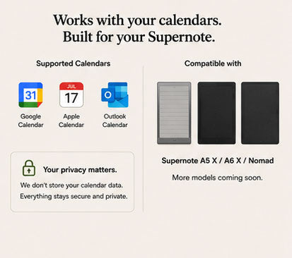 CalSync for Supernote — Lifetime Calendar Sync & Unlimited Planners