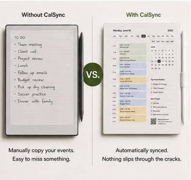 CalSync for Supernote — Lifetime Calendar Sync & Unlimited Planners