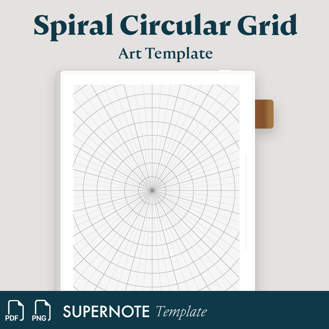 Spiral Circular Grid Supernote Templates