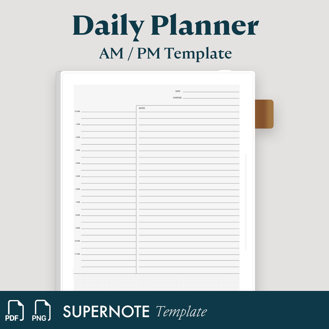 Daily planner AM / PM