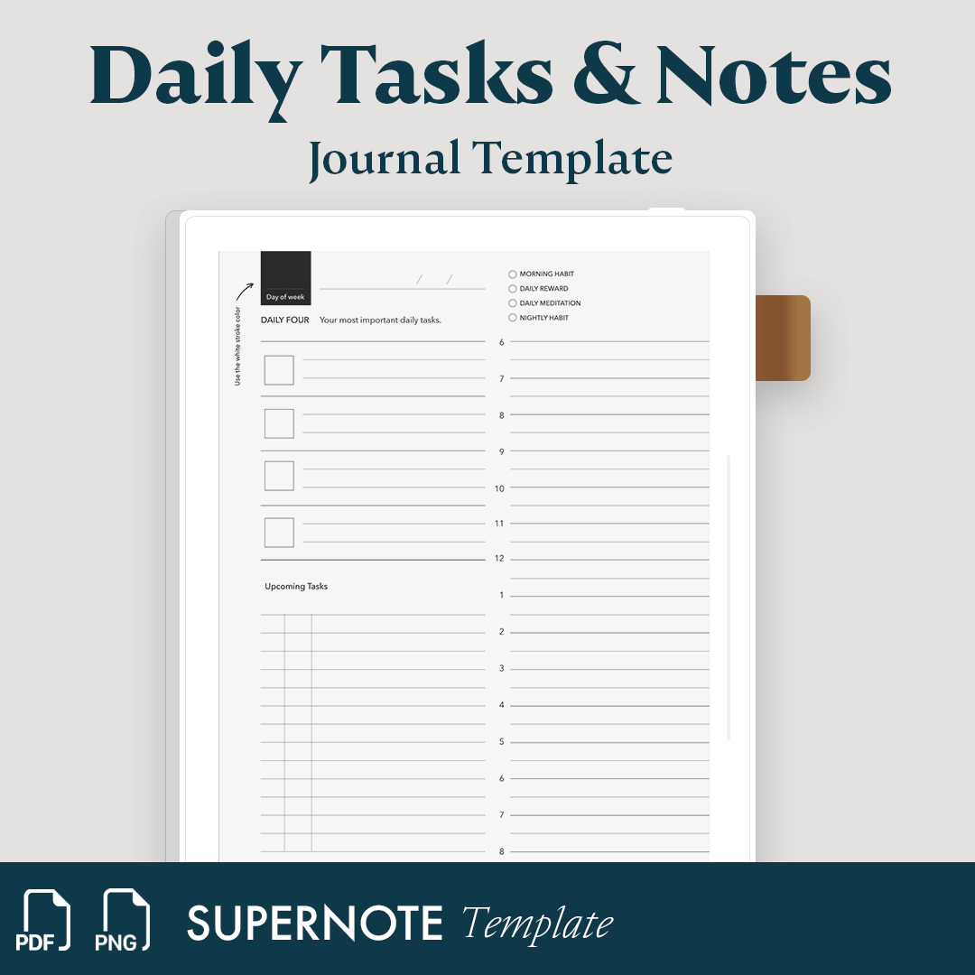 Supernote - Daily Tasks & Note Template – Supernote Templates