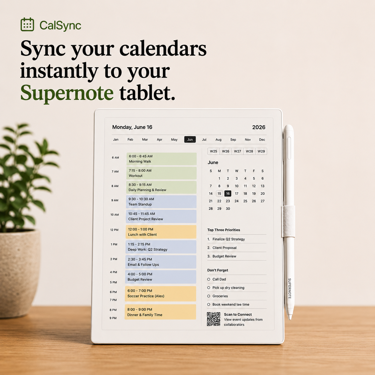 CalSync for Supernote — Lifetime Calendar Sync & Unlimited Planners