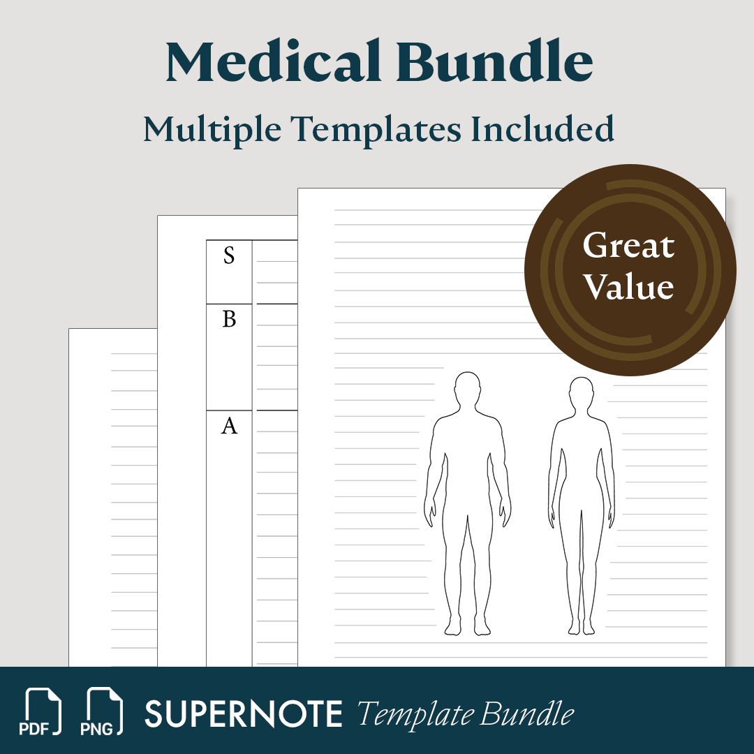 ReMarkable Tablet Medical Template Bundle Supernote Templates