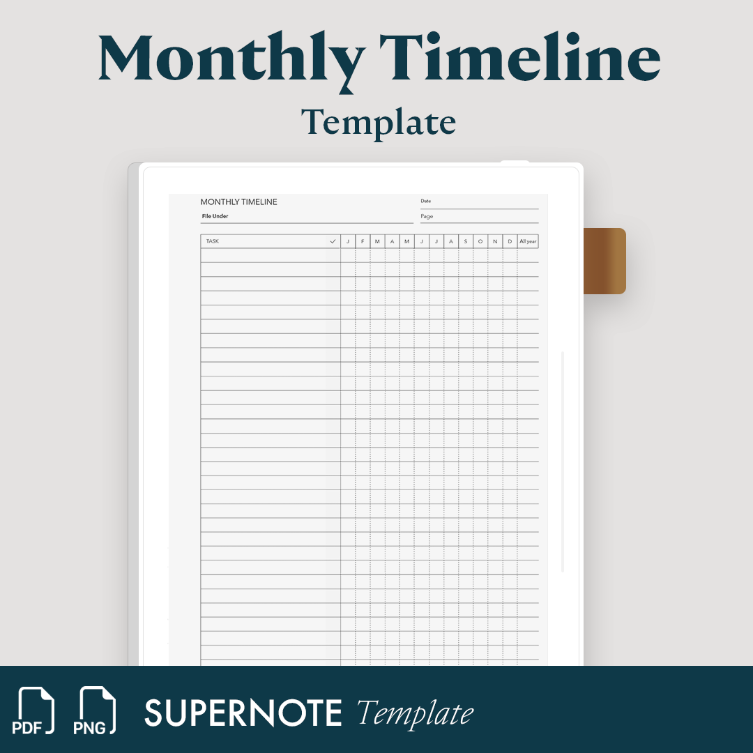 Monthly Timeline Example Monthly Timeline – Supernote Templates