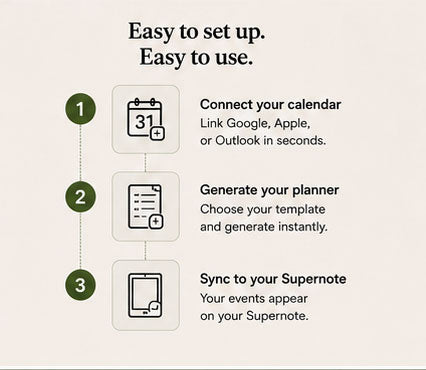 CalSync for Supernote — Lifetime Calendar Sync & Unlimited Planners