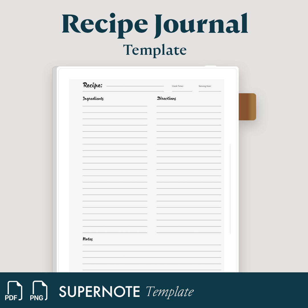 Recipe Note.pdf reMarkable tablet - Recipe Journal Template – Supernote Templates
