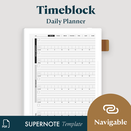 Timebox / Timeblock Weekly Planner