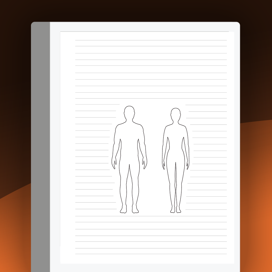 Male and Female Patient Diagram Notes - Einkpads - reMarkable Templates