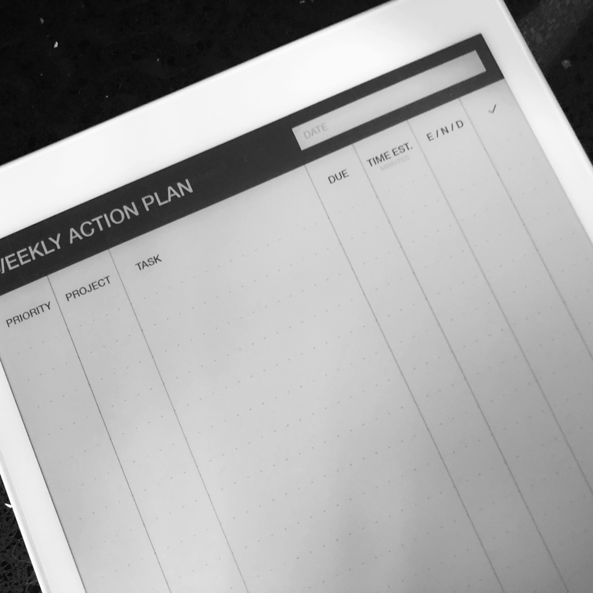 Weekly Action Plan Template - Einkpads - reMarkable Templates